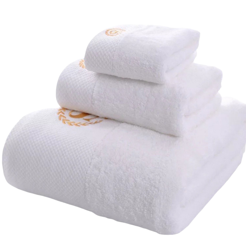 Luxury 5 star hotel towels white custom logo bathroom 100% cotton hotel Spa face hand bath hotel towel set