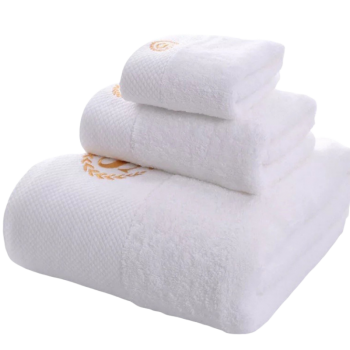 Luxury 5 star hotel towels white custom logo bathroom 100% cotton hotel Spa face hand bath hotel towel set