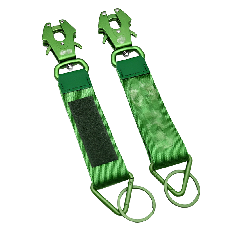 Custom Nylon Frog Clip Jacquard Keychain Creative Short Wrist Strap Lanyard Convenient Nylon Strap Keychains
