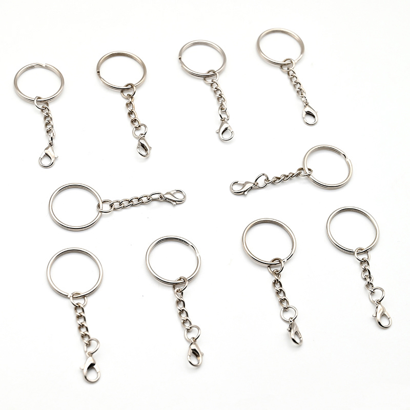 Lobster Clasp Keychain Rings Split Key Ring With Chain Gold Antique Bronze Split Keychains Keyrings Accessories