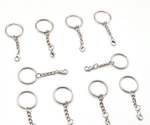Lobster Clasp Keychain Rings Split Key Ring With Chain Gold Antique Bronze Split Keychains Keyrings Accessories