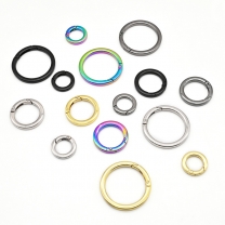 Metal Purse Buckles Spring O Ring Round Carabiner Snap Hook Spring Keyring Clasp for Bag Accessories